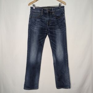 American Eagle Men Blue Denim Extreme Flex Original Straight Leg Jeans 32